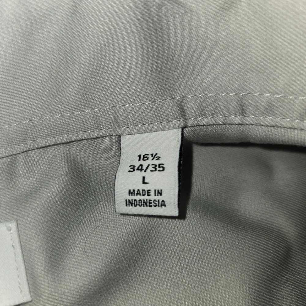 Calvin Klein Gray Inifinite Non Iron Slim Fit Stretch Mens Shirt 16 1/2 34/35 LG
